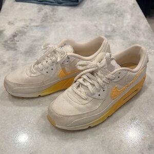 Nike Cream and Yellow Air Max Sneakers